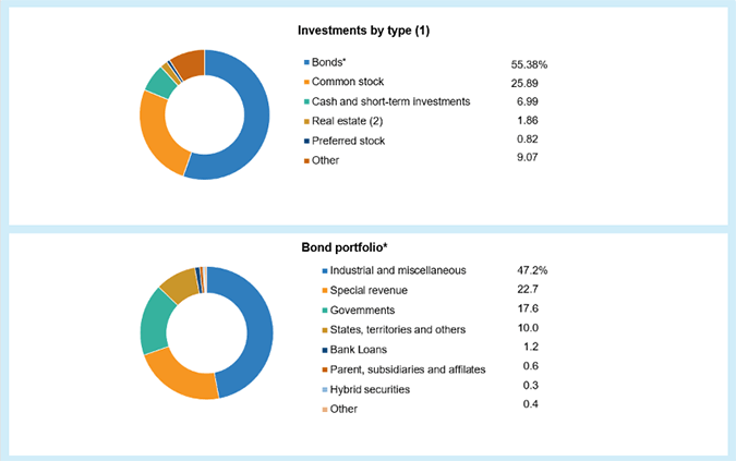  Investments, Property/Casualty Insurers, 2020